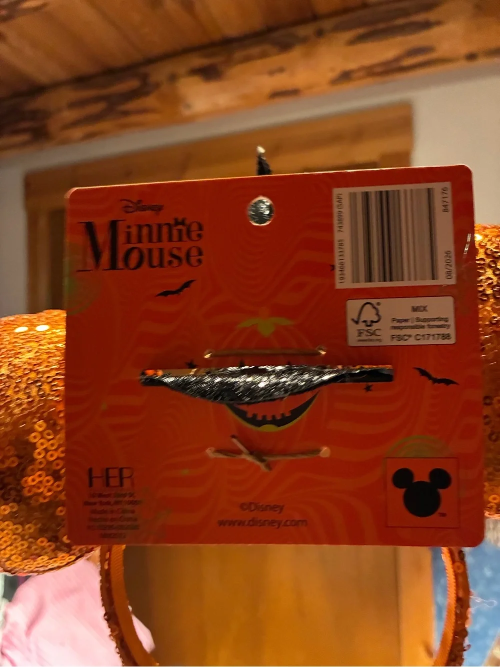 NWT Disney Mickey Mouse Halloween Sequined Witch Ears